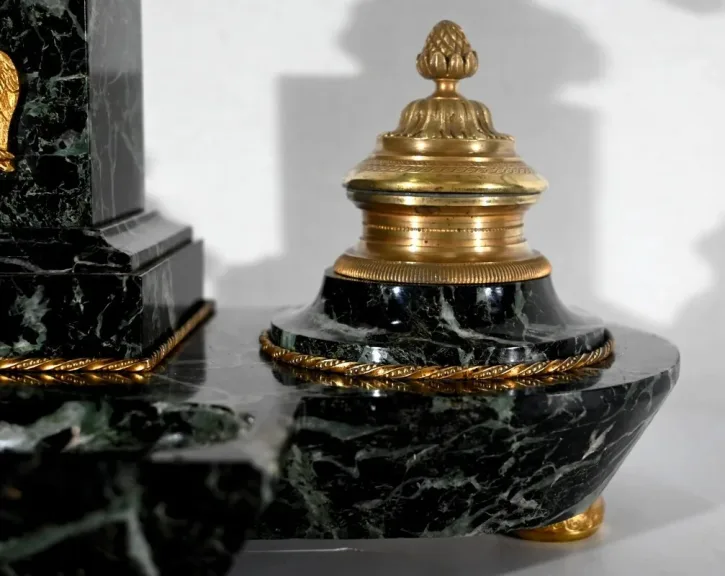 Rare Nécessaire de Bureau en Marbre et Bronze, style Empire – 2ème moitié du XIXe