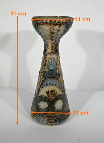 SALT SANDSTONE VASE signiert JC COURJAULT für KERALUC, QUIMPER