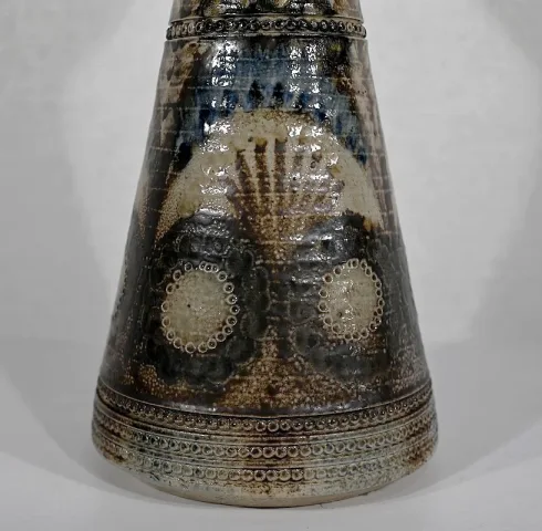SALT SANDSTONE VASE signiert JC COURJAULT für KERALUC, QUIMPER