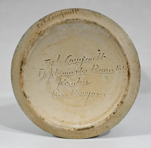 SALT SANDSTONE VASE signiert JC COURJAULT für KERALUC, QUIMPER