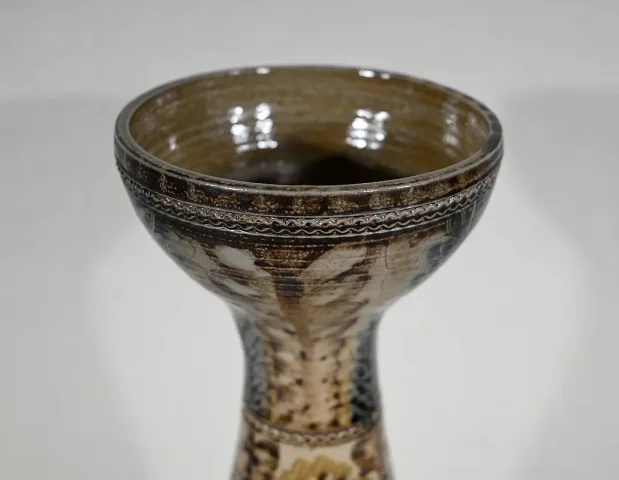 SALT SANDSTONE VASE signiert JC COURJAULT für KERALUC, QUIMPER