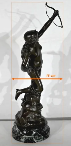 BRONZE OF DIANA THE HUNTRESS signed J. GARNIER