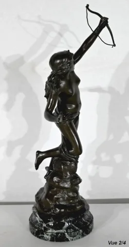 BRONZE OF DIANA THE HUNTRESS signed J. GARNIER