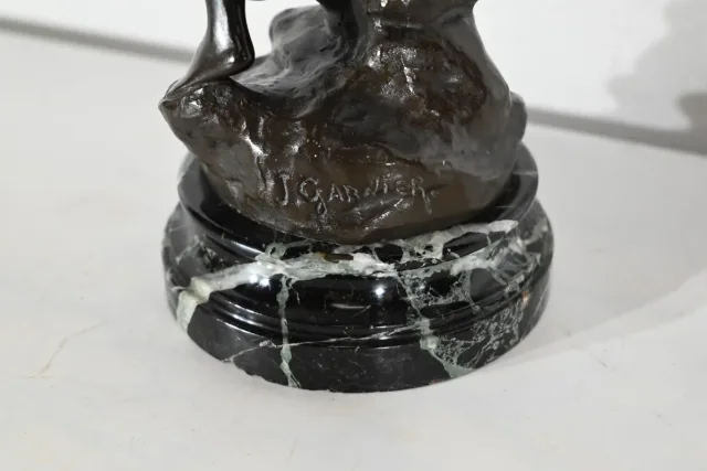 BRONZE OF DIANA THE HUNTRESS signed J. GARNIER