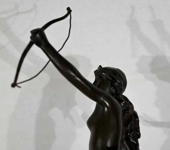 BRONZE OF DIANA THE HUNTRESS signed J. GARNIER