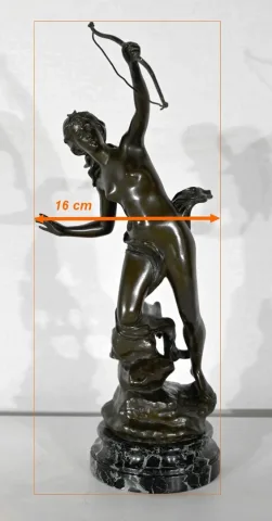 BRONZE OF DIANA THE HUNTRESS signed J. GARNIER