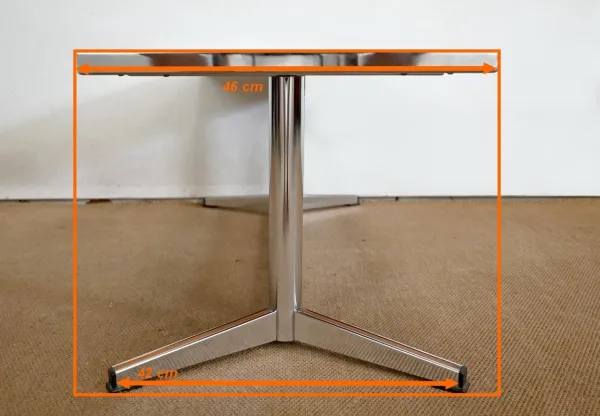 Table Basse Rectangulaire en Chrome et Émail - 1970