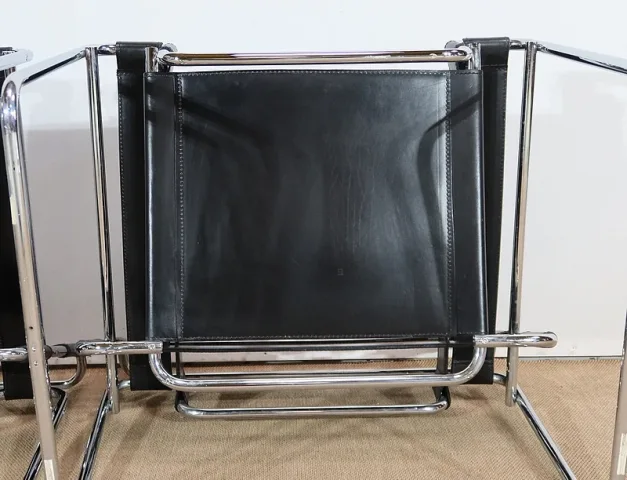 Paire d’importants Fauteuils Wassily B3 de M. Breuer – Début XXe