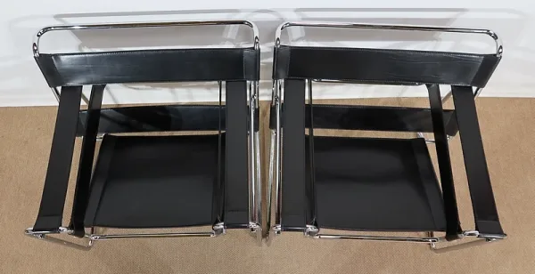 Paire d’importants Fauteuils Wassily B3 de M. Breuer – Début XXe