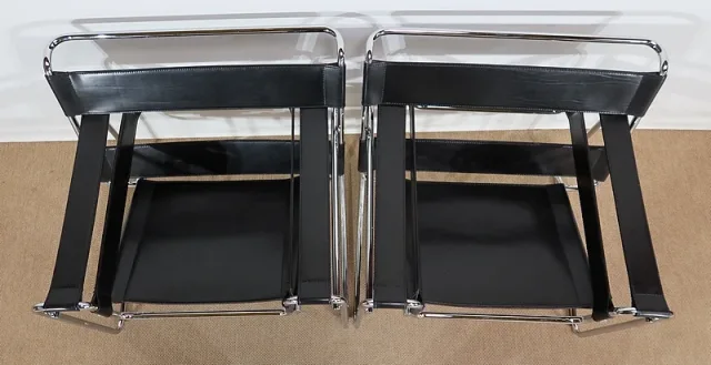 Paire d’importants Fauteuils Wassily B3 de M. Breuer – Début XXe