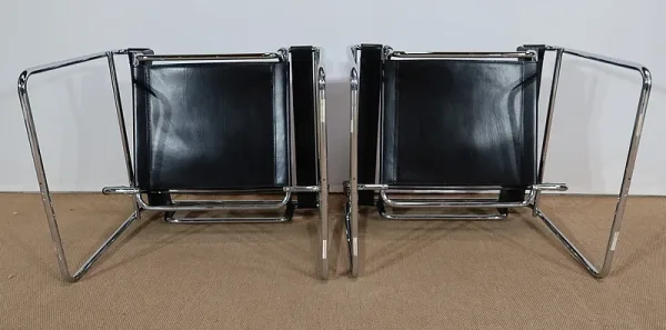 Paire d’importants Fauteuils Wassily B3 de M. Breuer – Début XXe