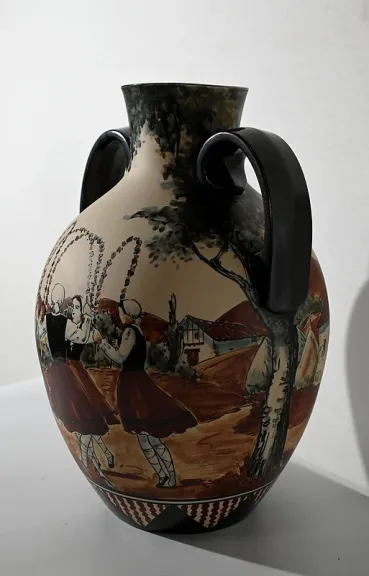 Vase de Ciboure en Grès, signé C. Fischer – Fin XXe