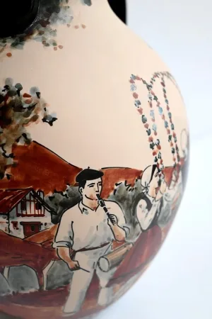 Vase de Ciboure en Grès, signé C. Fischer – Fin XXe