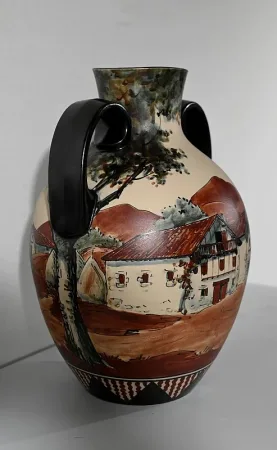 Vase de Ciboure en Grès, signé C. Fischer – Fin XXe