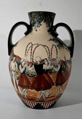 Vase de Ciboure en Grès, signé C. Fischer – Fin XXe