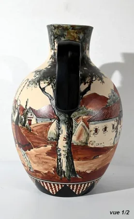Vase de Ciboure en Grès, signé C. Fischer – Fin XXe