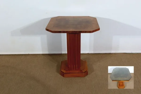 Guéridon Art Déco en Noyer et Merisier - 1930/1940