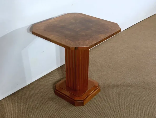 Guéridon Art Déco en Noyer et Merisier - 1930/1940