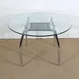 Table en Métal Chromé et Verre – 1970