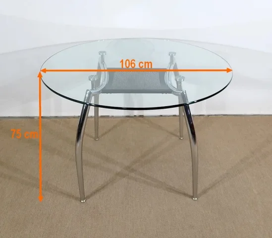 CHROME AND GLASS TABLE