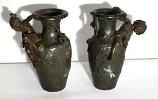 Paire de Vases en Régule, A. Moreau – Fin XIXe