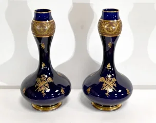 Paire de Vases en Faïence Fine, Jaget & Pinon – Début XXe