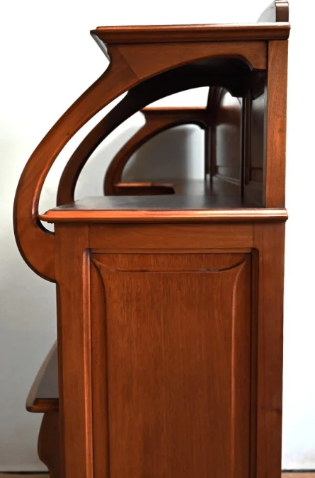 Important Buffet Vitrine en Acajou, attribué à la Maison E. Diot, Art Nouveau – 1900