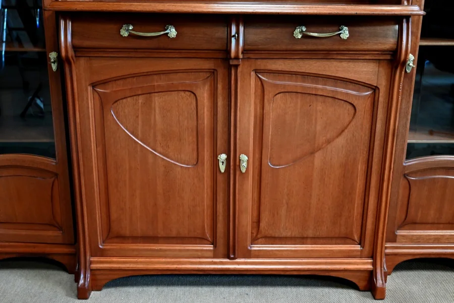 Important Buffet Vitrine en Acajou, attribué à la Maison E. Diot, Art Nouveau – 1900