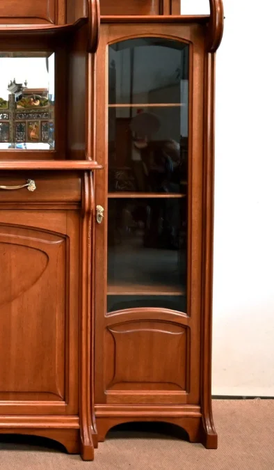 Important Buffet Vitrine en Acajou, attribué à la Maison E. Diot, Art Nouveau – 1900