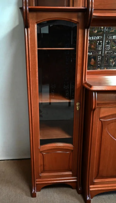 Important Buffet Vitrine en Acajou, attribué à la Maison E. Diot, Art Nouveau – 1900