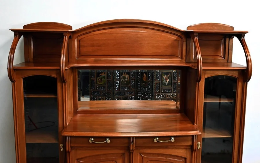 Important Buffet Vitrine en Acajou, attribué à la Maison E. Diot, Art Nouveau – 1900