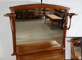 Miroir à Consoles en Acajou, esprit Majorelle, Art Nouveau – 1900