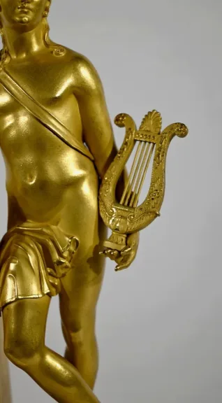 Horloge en Bronze Doré, estampillée « Leroy Palais Royal », époque Empire – Début XIXe