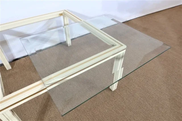 PIERRE VANDELのサイン入りコーヒーテーブルとエンドテーブル