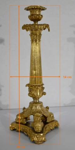 Paire de Flambeaux en Bronze, époque Restauration - Début XIXe