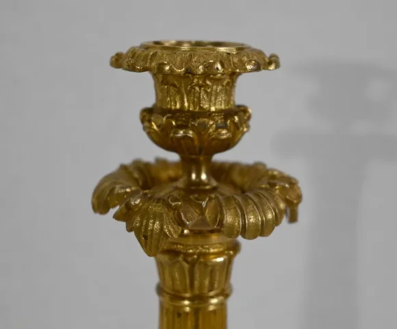 Paire de Flambeaux en Bronze, époque Restauration - Début XIXe
