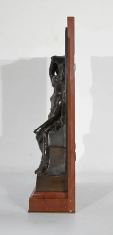 BRONZE AND MARBLE STELE by HENRI CHAPU