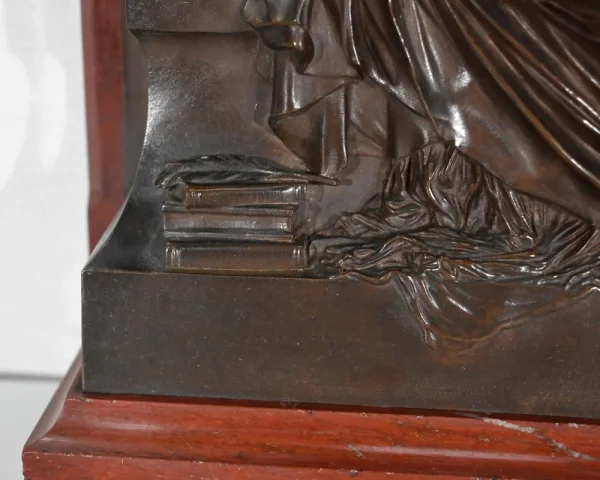 BRONZE AND MARBLE STELE by HENRI CHAPU