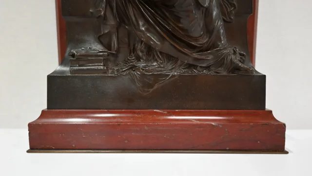 BRONZE AND MARBLE STELE by HENRI CHAPU