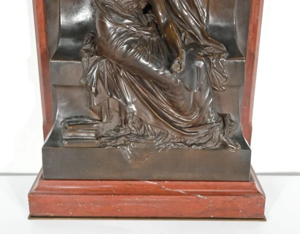 BRONZE AND MARBLE STELE by HENRI CHAPU