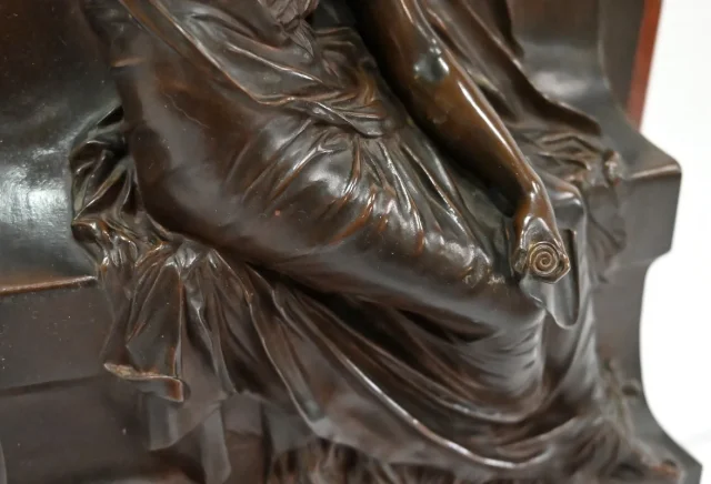 BRONZE AND MARBLE STELE by HENRI CHAPU