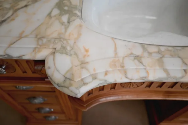 Important Meuble de Toilette / Lavabo en Merisier, « L’Hygiène Moderne Paris » – Début XXe