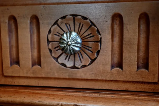 Important Meuble de Toilette / Lavabo en Merisier, « L’Hygiène Moderne Paris » – Début XXe