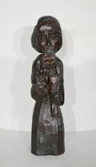 Statue Religieuse en Bois Sculpté – XXe