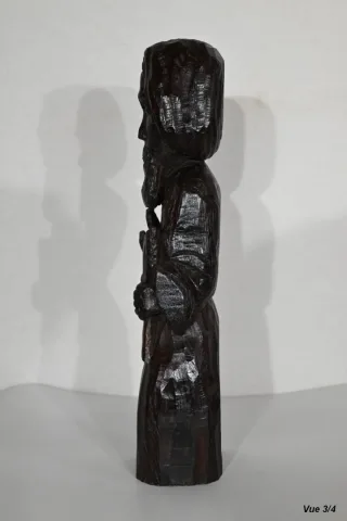 Statue Religieuse en Bois Sculpté – XXe