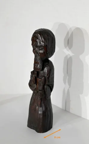 Statue Religieuse en Bois Sculpté – XXe