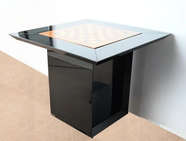 Ensemble Table de Jeux, Échiquier et Paire de Chaises Paul Michel - 1970