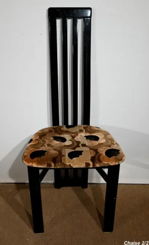 Ensemble Table de Jeux, Échiquier et Paire de Chaises Paul Michel - 1970