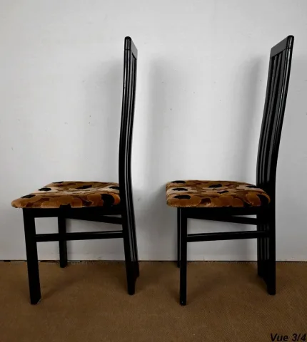 Ensemble Table de Jeux, Échiquier et Paire de Chaises Paul Michel - 1970