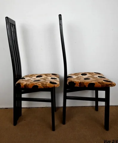 Ensemble Table de Jeux, Échiquier et Paire de Chaises Paul Michel - 1970